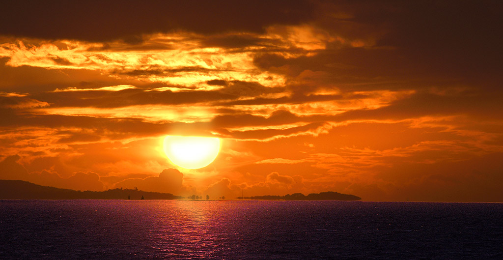 Solent Sunset from Titchfield Haven looking towards Isle of Wight 